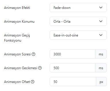 FonPageBuilder Satır Animasyonları