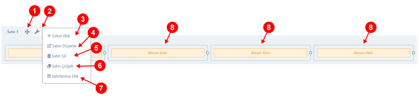 FonPageBuilder Satır / Bölüm Nedir?