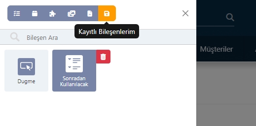 FonPageBuilder Kayıtlı Bileşeni Sil