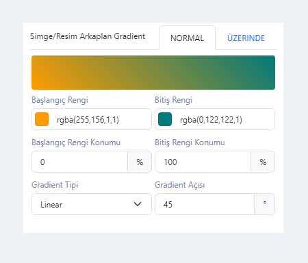 Özellik Kutusu Bileşeni Özel Stil Simge Arkaplan Gradient