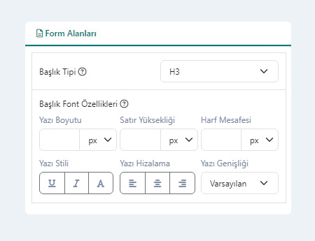 Başlık Alanı Ayarları