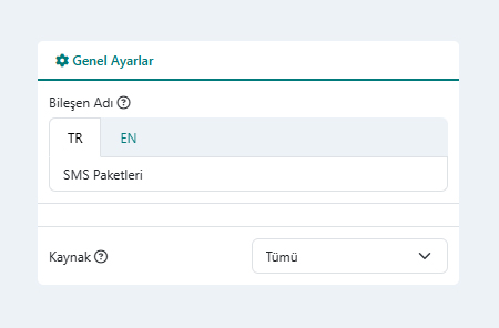 SMS Paketleri Modülü Genel Ayarları