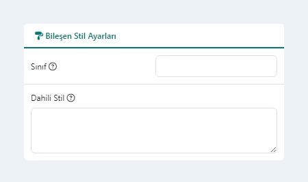 Geri Sayım Bileşeni Bileşen Stil Ayarları