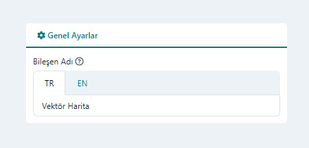 Vektör Harita Bileşeni Genel Ayarları